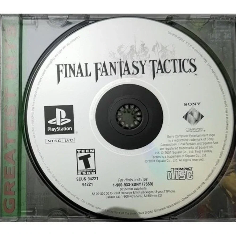 Final Fantasy Tactics - PS1 - Greatest Hits‎ - Disc & Case - Cleaned & Tested